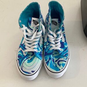 Vans Kids' High-Top Sneakers in Turquoise Swirl